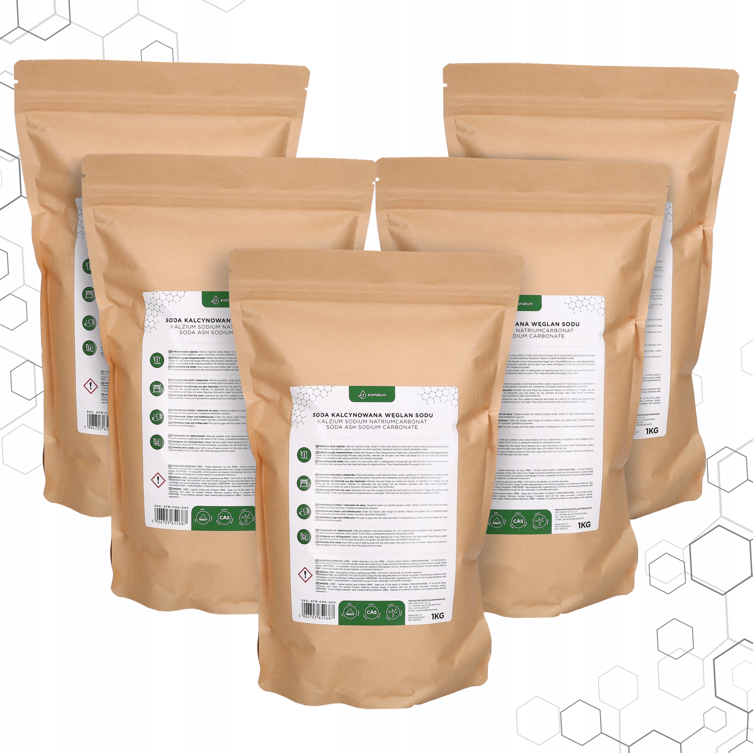 Levně Uhličitan sodný Kalcinovaná soda pro praní a čištění nečistot 5 kg