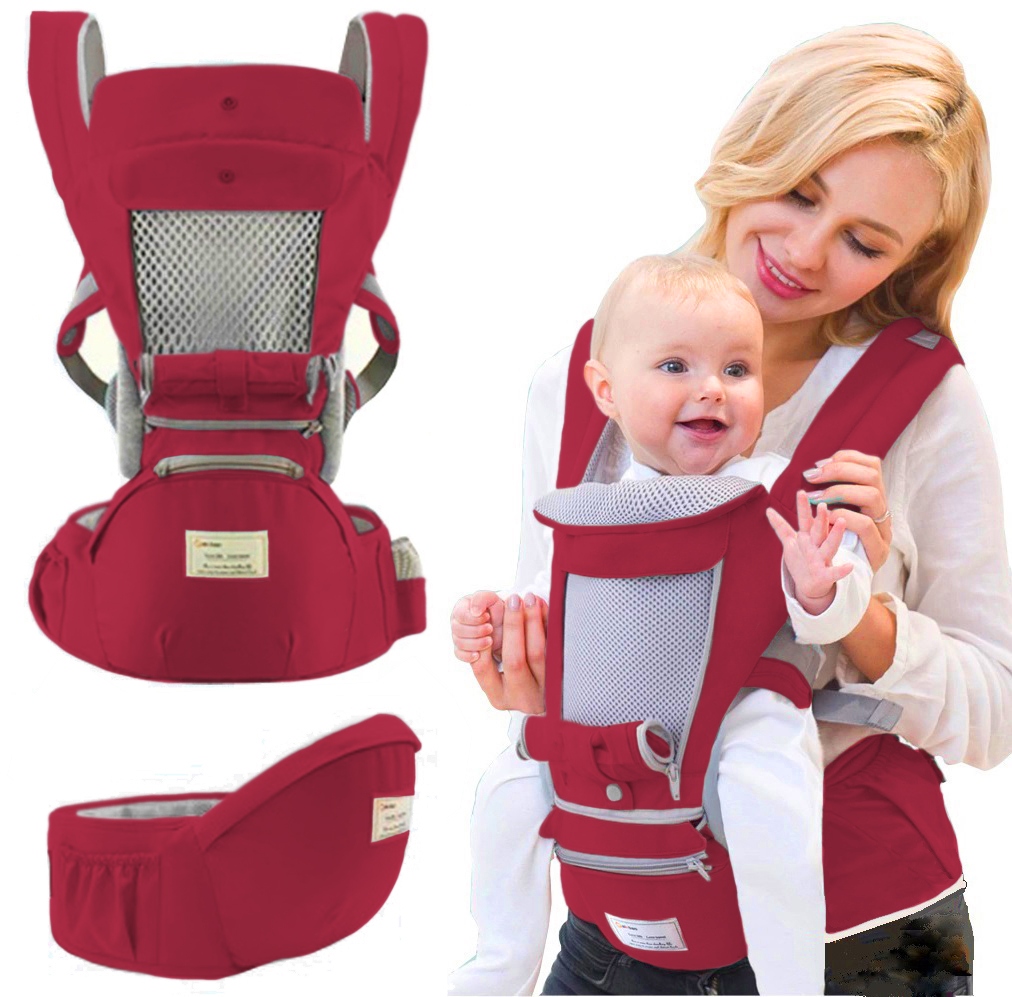 NOSIDEŁKO WIELOFUNKCYJNE 8W1 NOSIDŁO BIODROWE ERGONOMICZNE 18 KG PRZÓD TYŁ