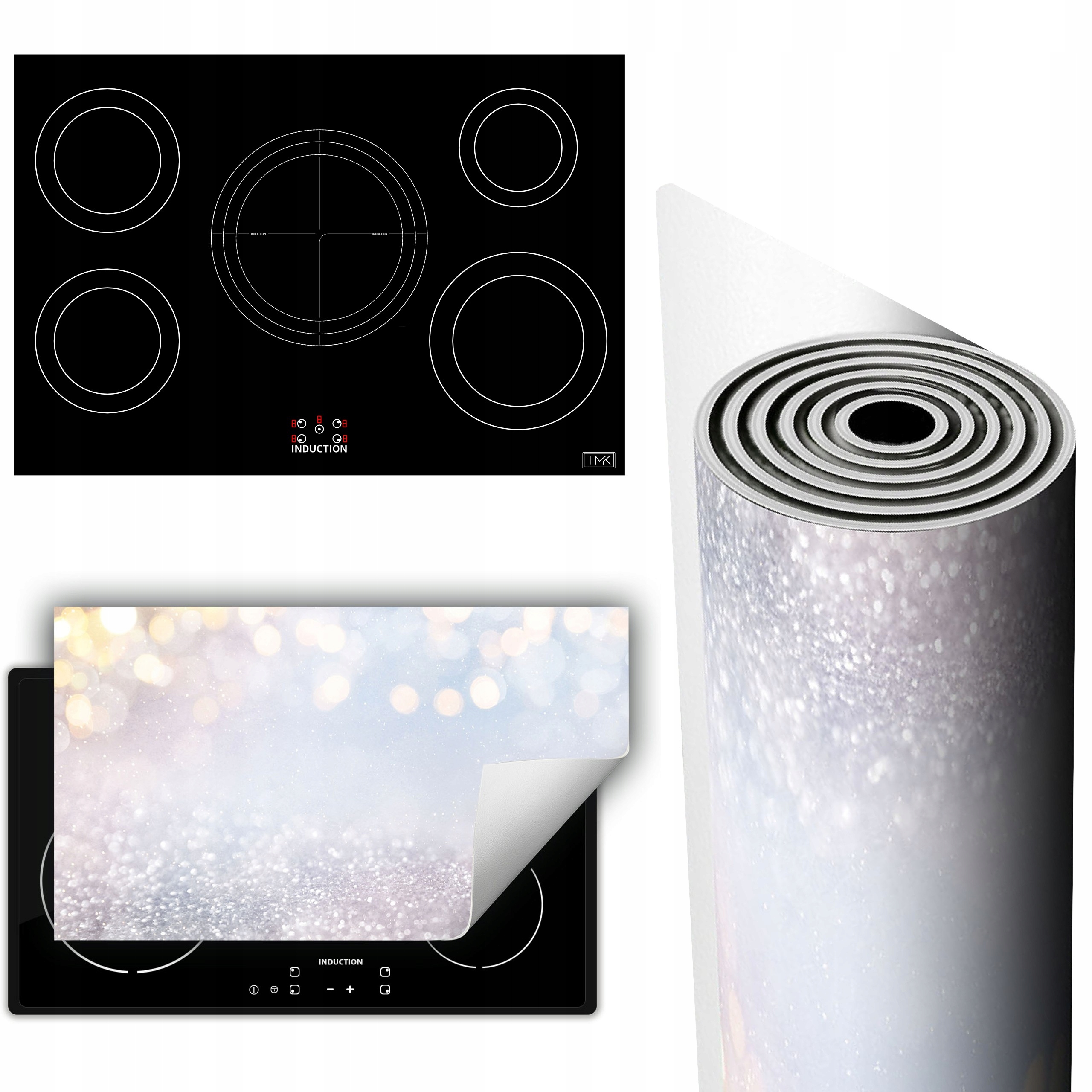 Vinylová Podložka Na Ochranu Kuchyňské Desky 90x52 šedá déšť