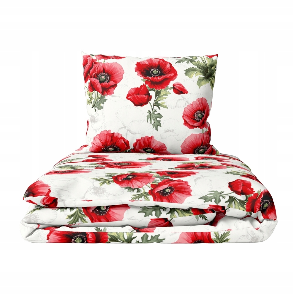 Hotelové Povlečení 140x200 cm Povlečení 70x80 Bavlna 100% vzor: Maki červená