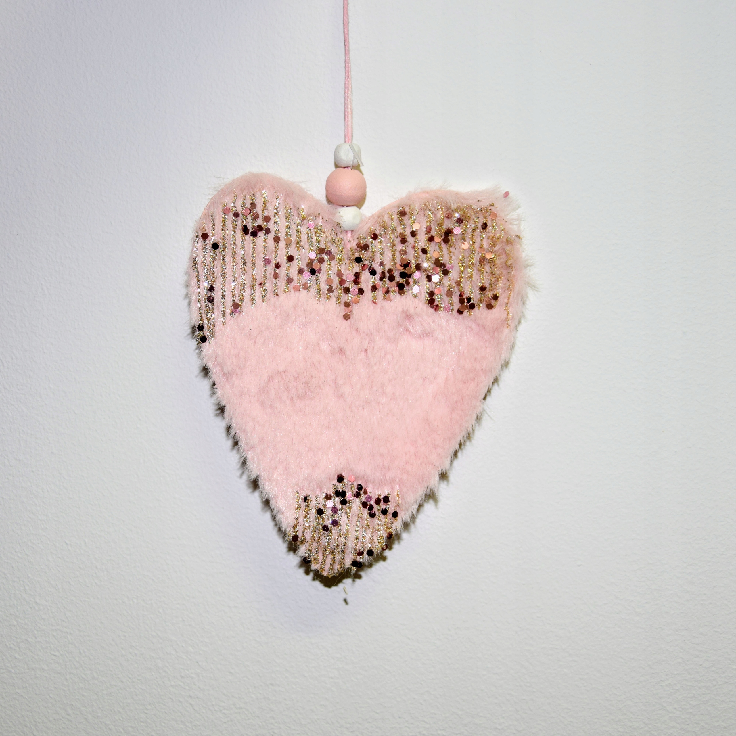 OZDOBA CHOINKOWA RÓŻOWE SERCE 23CM PREZENT OZDOBA Kolor różowy