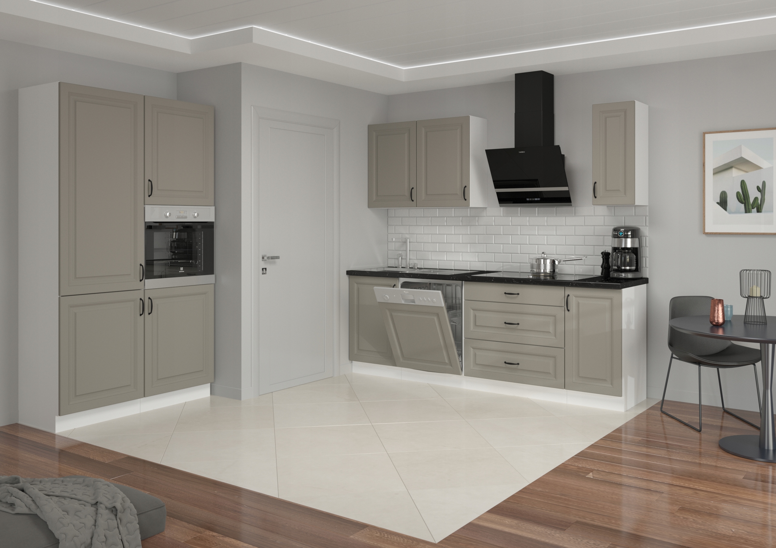 Szafka kuchenna witryna 40cm szara CLAYGREY SPRING Głębokość mebla 31 cm