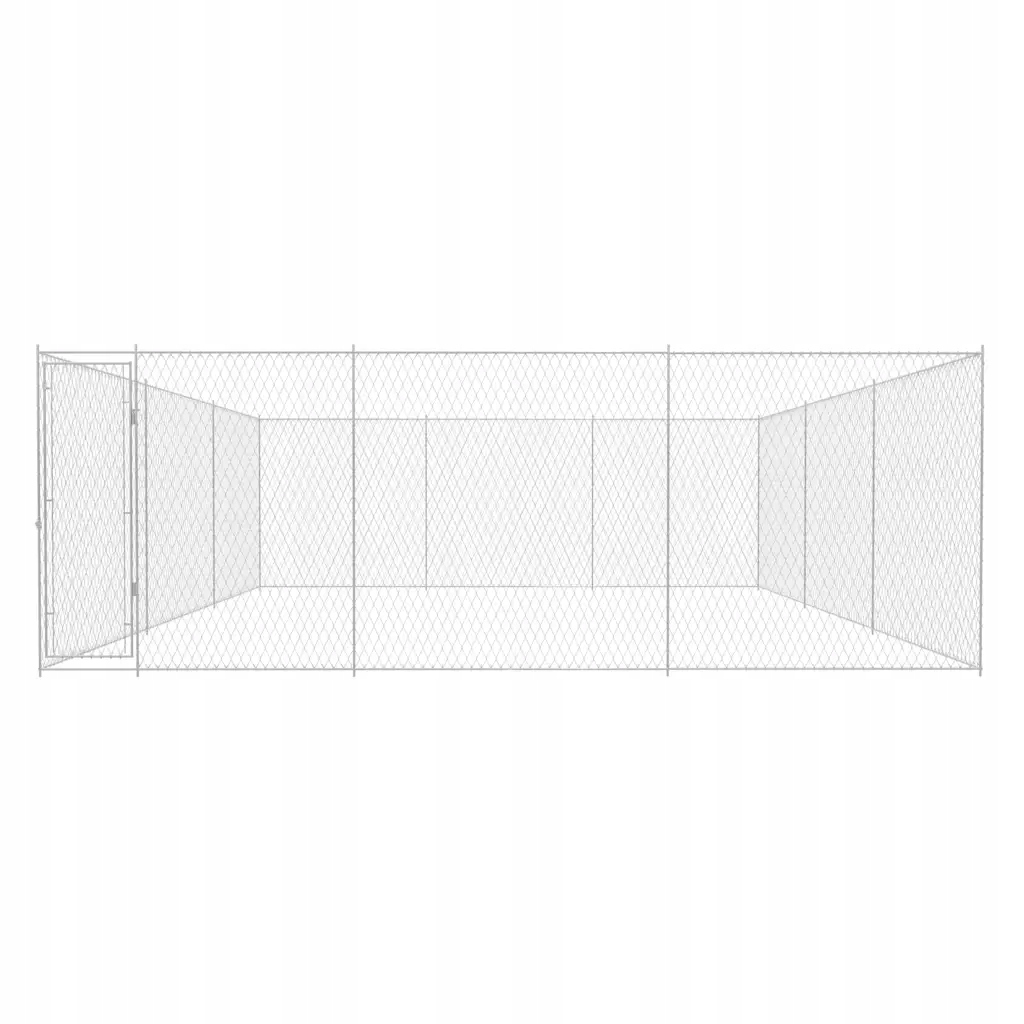 Levně vidaXL Kotec pro psa, galvanizovaná ocel, 570 x 570 x 185 cm