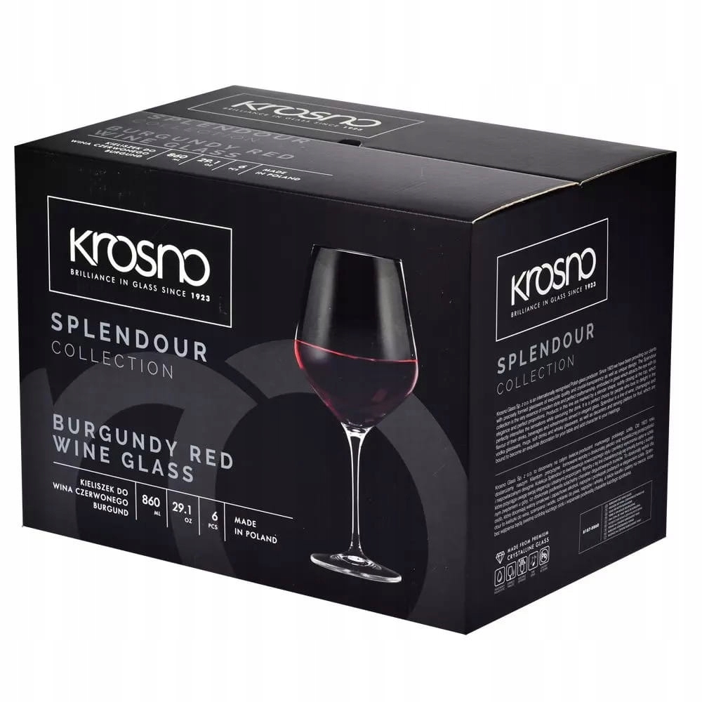 KIELISZKI DO WINA BURGUND SPLENDOUR KROSNO 860ML Marka Krosno