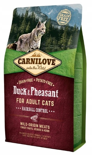 Levně Carnilove Cat Duck & Pheasant Hairball Control kachna a bažant 2 kg
