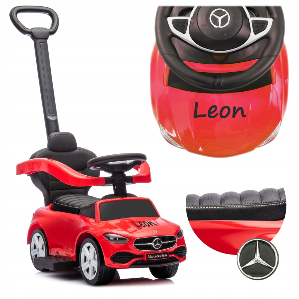 na chrzest dla chłopca Jeździk pchacz samochód Na Roczek Imię