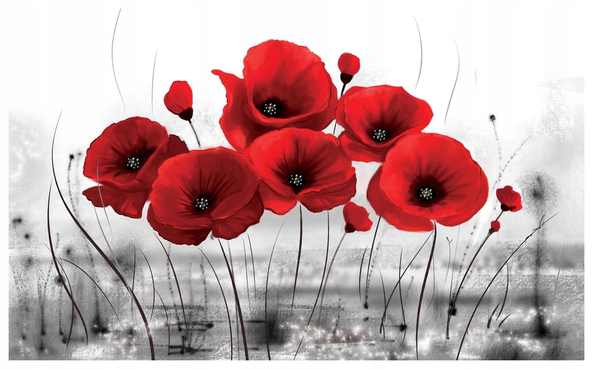 Fototapeta Máky Elegantní Abstrakce Červené Květiny vinylová 208x146 lepidlo