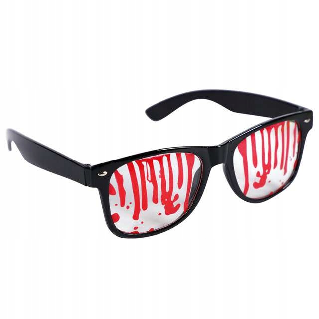 zakrwawione OKULARY ślady KRWI krew HALLOWEEN