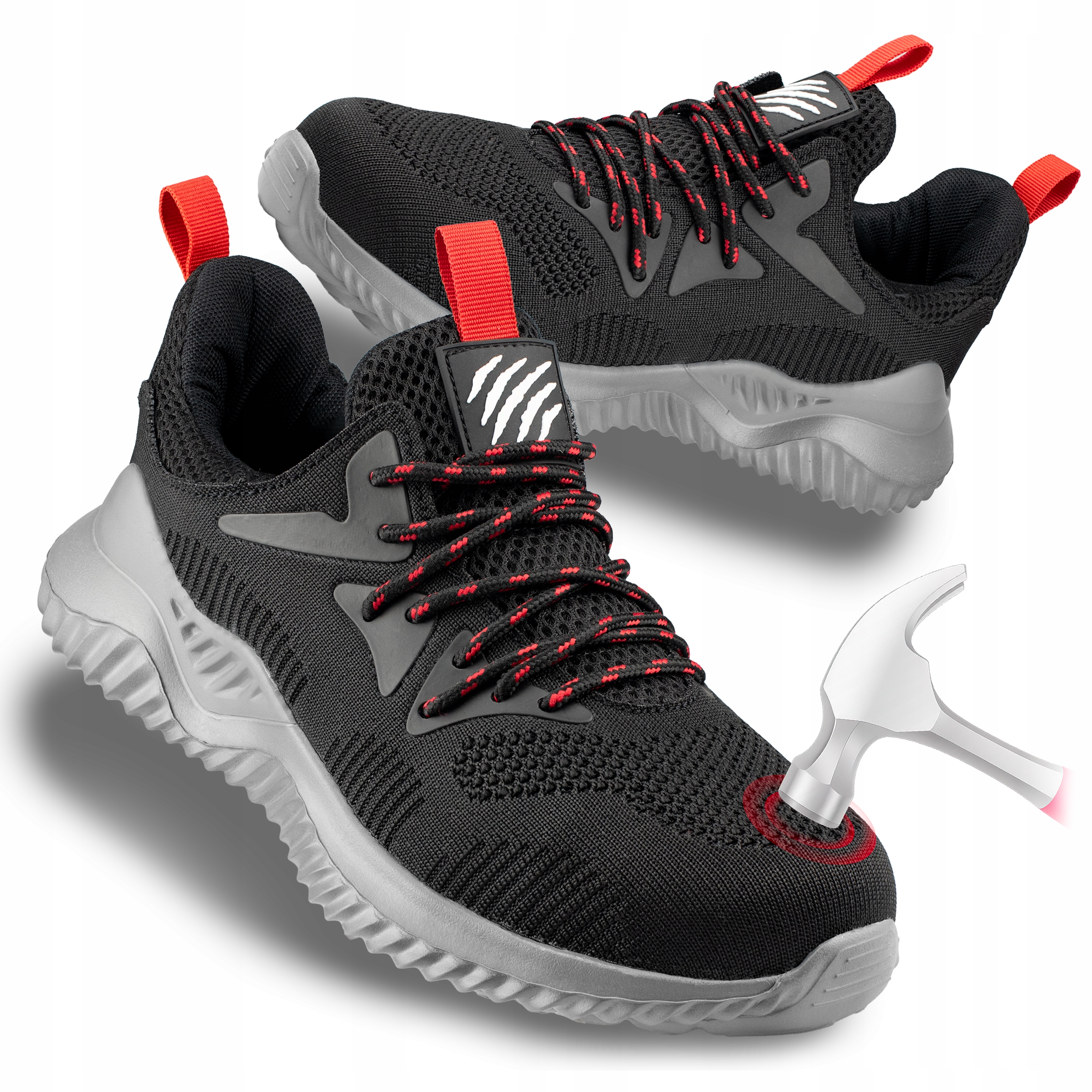 Buty Robocze Męskie Lekkie Półbuty Sportowe Ochronne Z Noskiem Bhp Sb