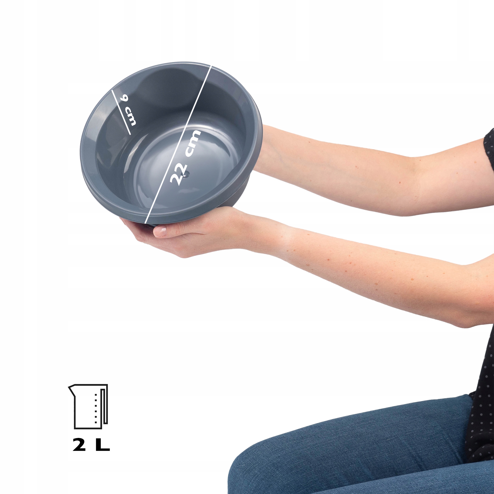 MISKA PLASTIKOWA 2L MIEDNICA CIEMNOSZARA Kod producenta K9426