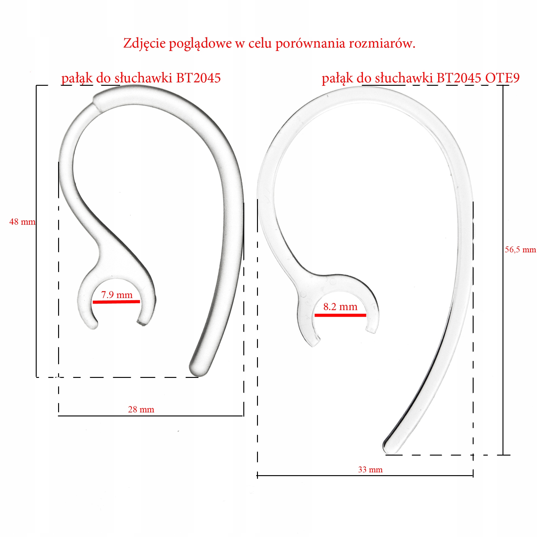 uchwyt zaczep ucho pałąk do Jabra BT 2045 OTE9 Marka MKF kQamil