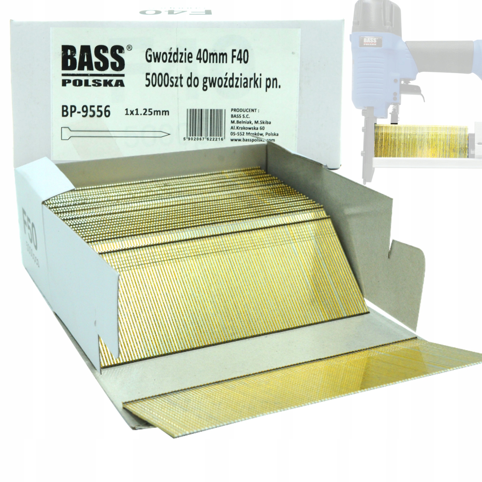 

Gwoździe Gwoździarka Pneumatyczna Typ 300 40mm 5k