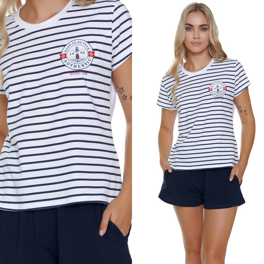 Dámské pyžamo Doctor Nap 5350 Marine XL 42 Bílá