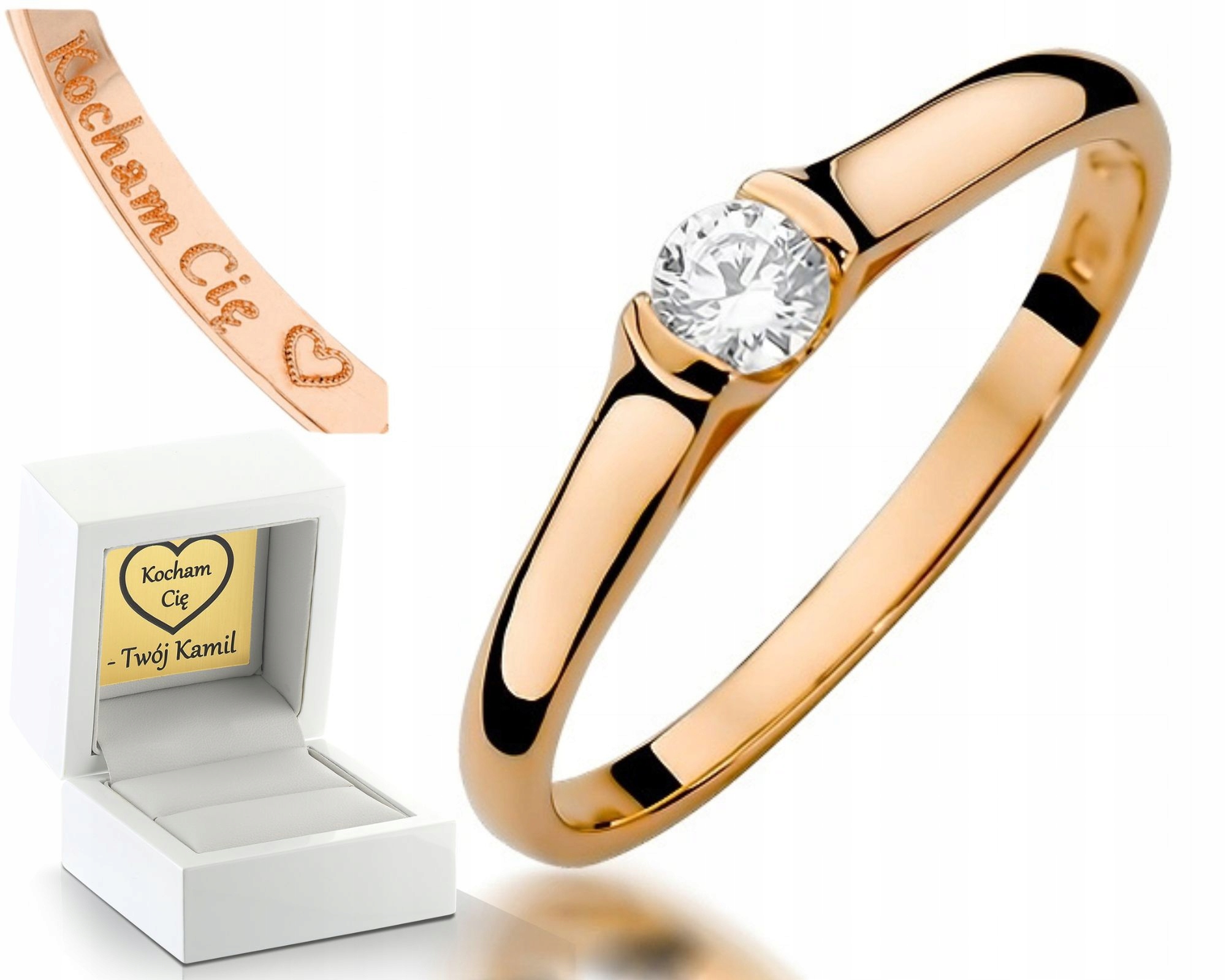 Růžové Zlato Prstýnek S Briliantem Zlato Jako Dárek