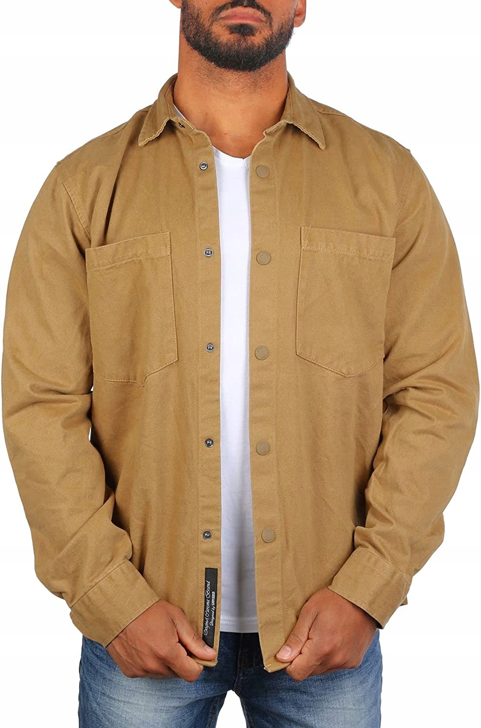 Pánská Džínová Košile S Kapsami Camel M