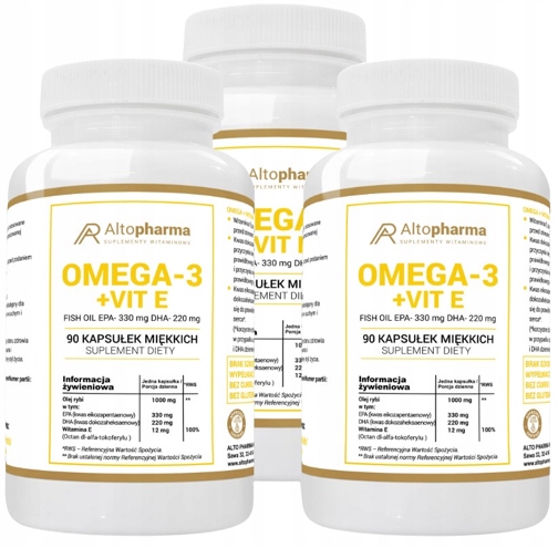 AltoPharma Omega-3 1000mg Srdce Cirkulácia + Vitamín E Elixír mladosti