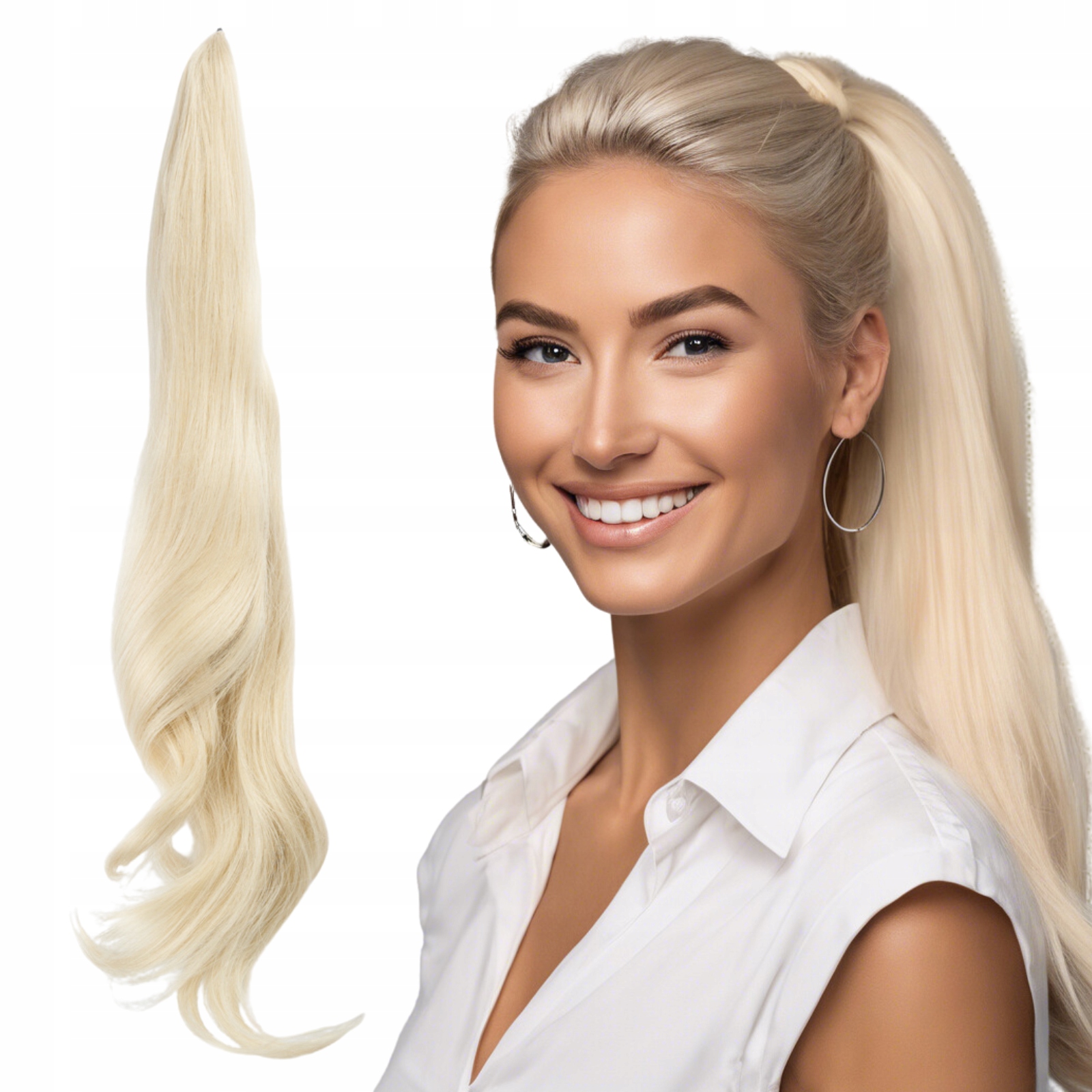 Umělý zavinovací culík 75 cm #60 Norský blond drátek vlasy jako přírodní