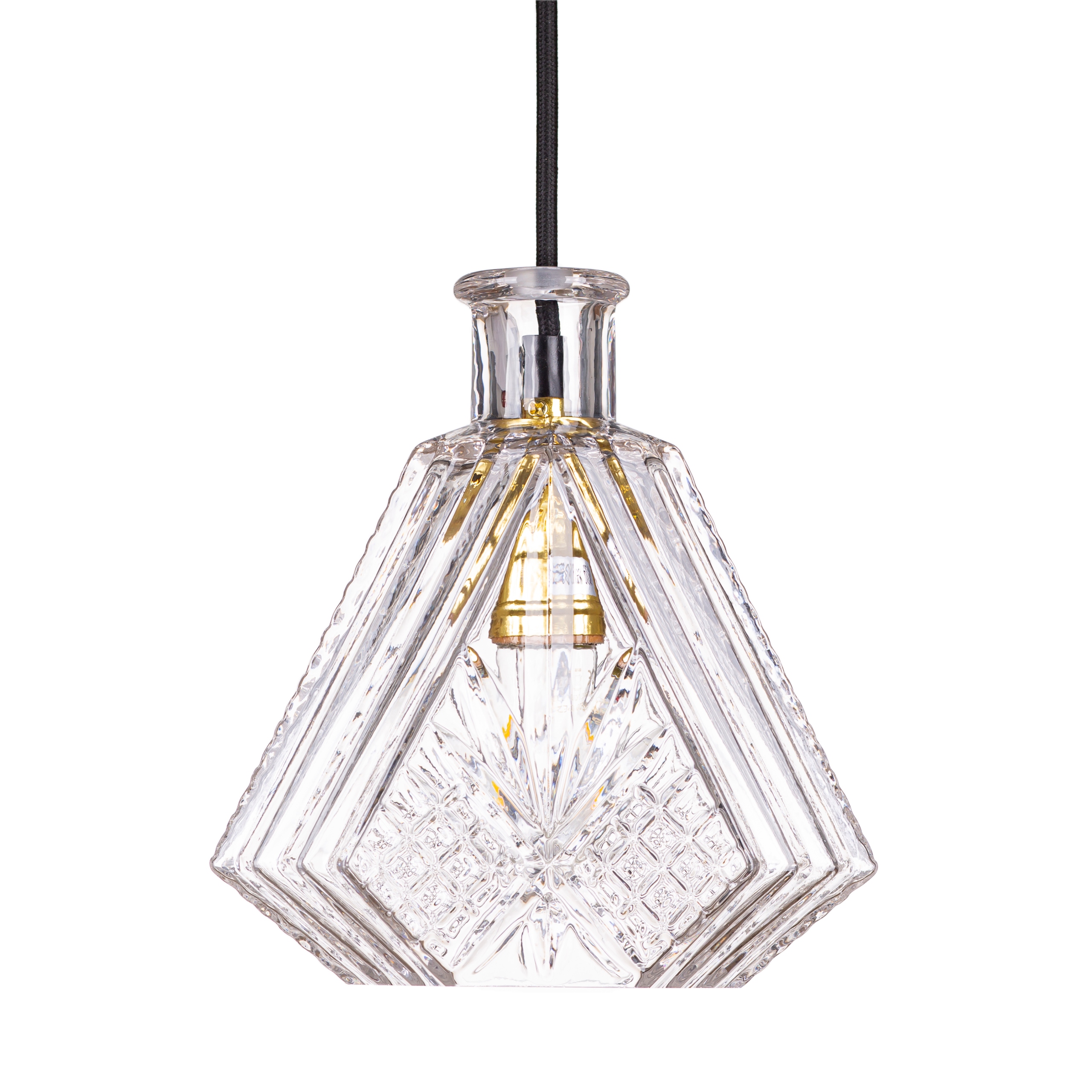 

Lampa wisząca szklana kryształowa struktura