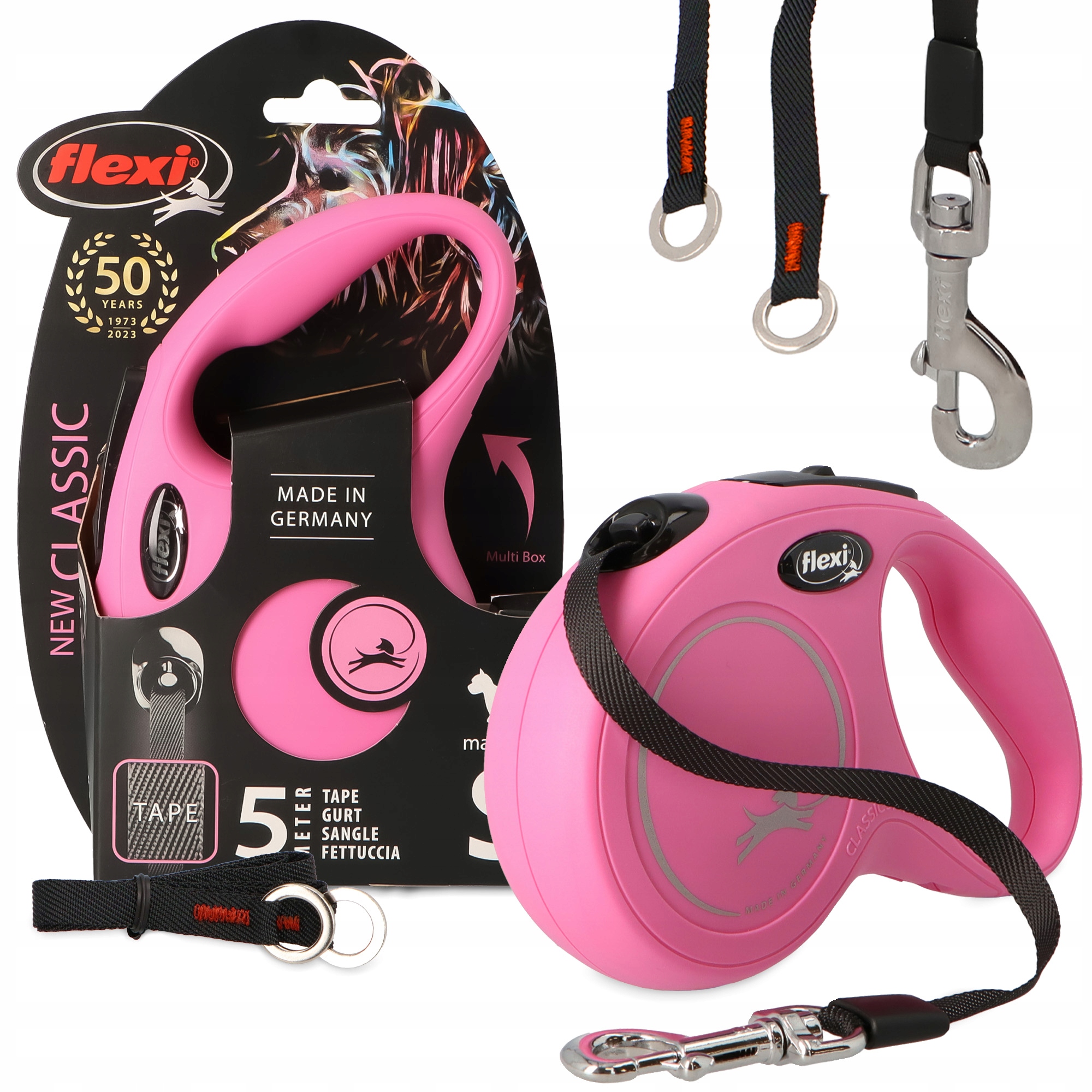 Levně Vodítko Pro Psa Kočky Automatická Páska Pro Psy 5 m Svinovací Silná S blokádou 15 kg Délka 3O