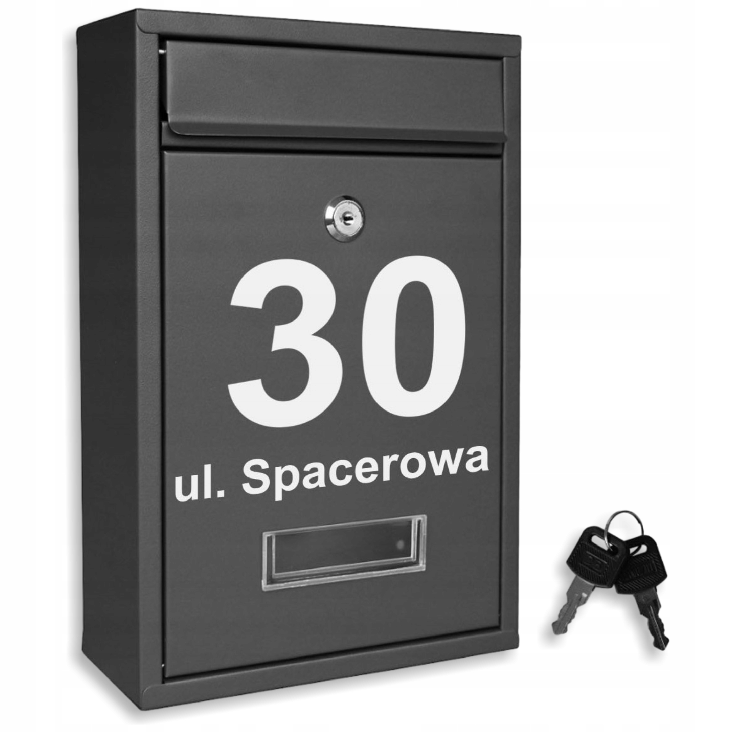 Poštovní Schránka Na Dopisy Vhazovačka černá S Číslem Domu Adresou Uv Tisk