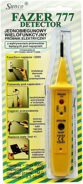 TESTER NAPIĘCIA PRĄDU CIECI PRÓBNIK DETECTOR Rodzaj próbnik