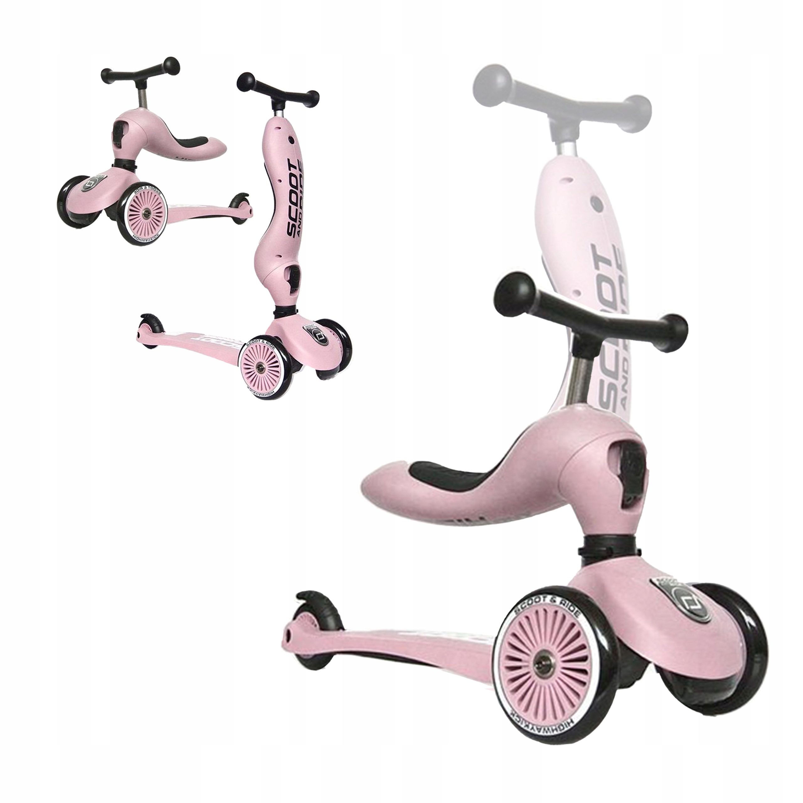 

Jezdzik Hulajnoga 2W1 Scootandride Rose 1-5