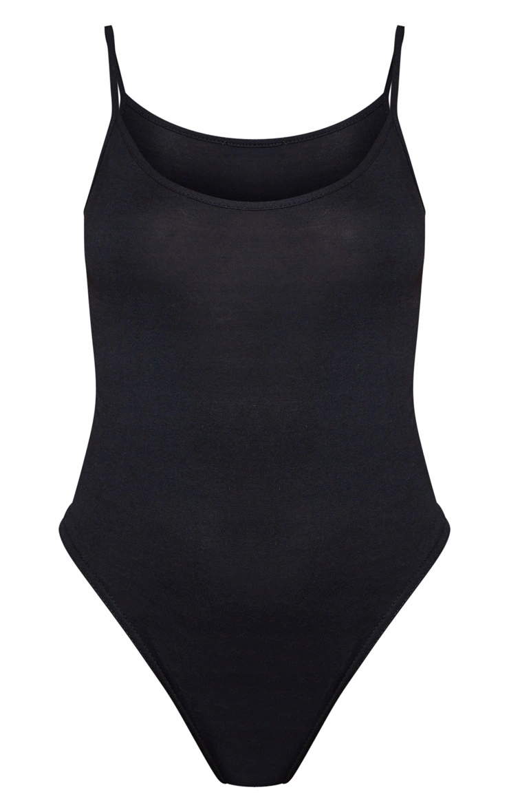 D26 Czarne body basic ramiączka PLT 40 Dekolt okrągły