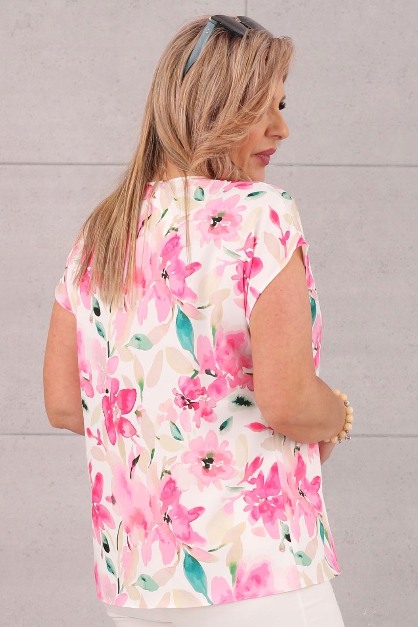 ELEGANCKA BLUZKA WIZYTOWA DUŻE ROZMIARY POLSKI PRODUCENT NA LATO LUŹNA Rozmiar 42