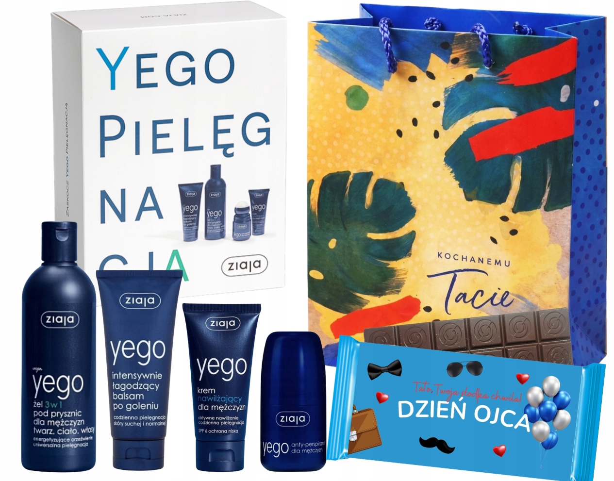 Box Zestaw Kosmetyków Ziaja Yego Czekolada Torebka dla Taty na Dzień Ojca