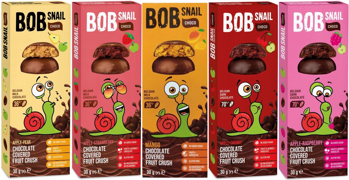 ŚLIMAK Bob Snail CIASTKO + CZEKOLADA | PRZEKĄSKA CHOCO MIX SMAKÓW