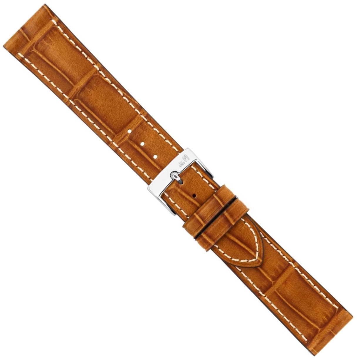 Hnědý Kožený Měkký Řemínek Na Hodinky Morellato Eiffel 22 mm X6 Krokodýl