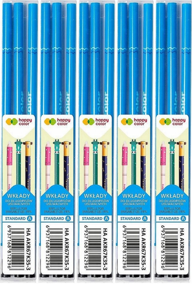 Wkład wymazywalny NIEBIESKI HAPPY COLOR Standard A 0.5mm 3 sztuki x 5 opak