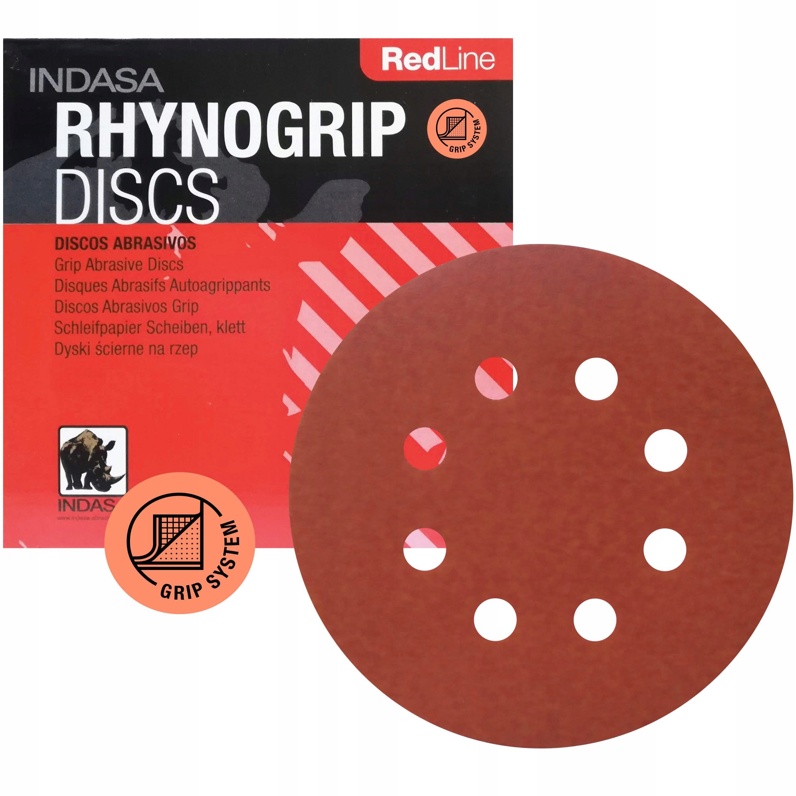

Indasa Red Krążki Ścierne Rzep 125mm 8H P60 50x