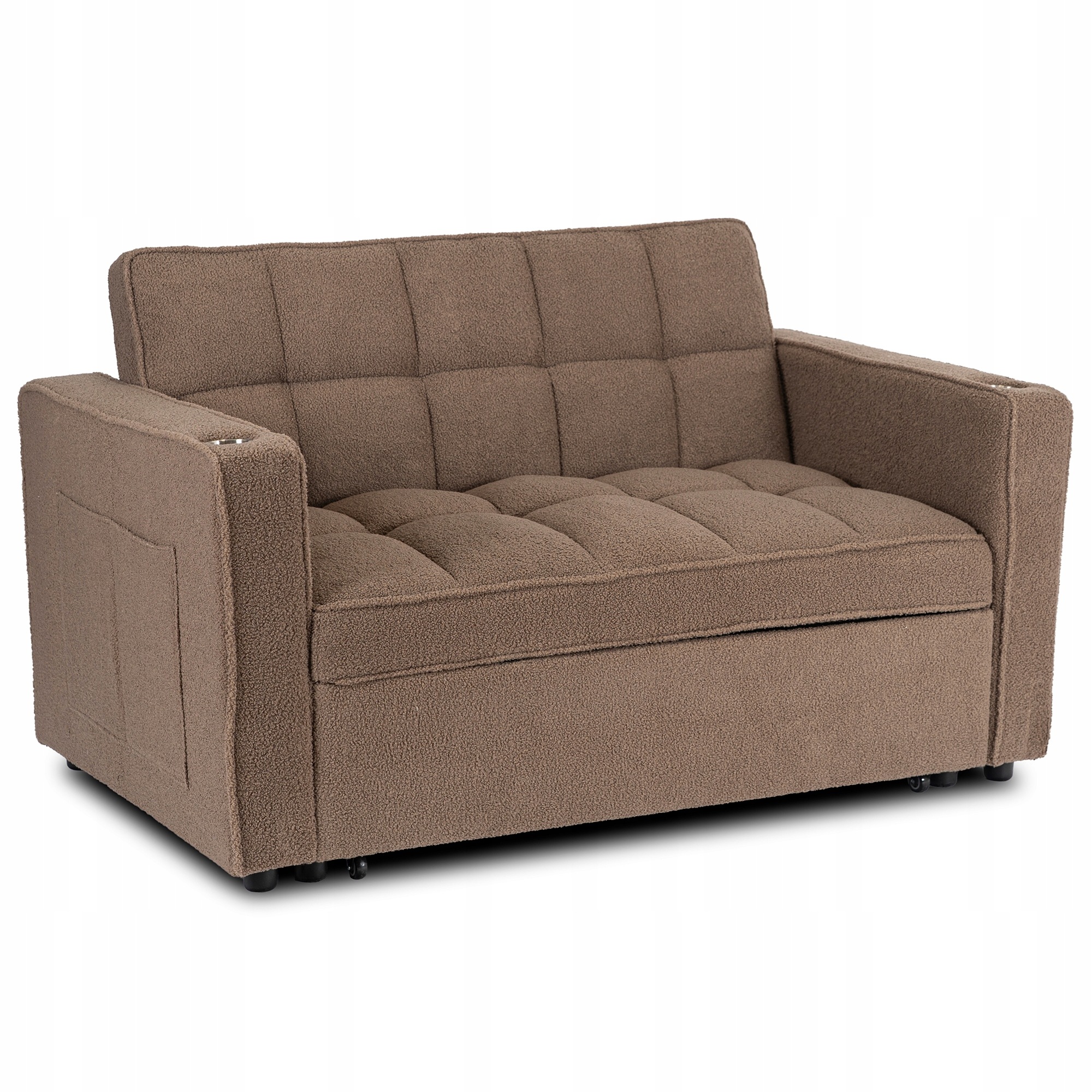 Amerykanka Fotel Rozkładany Sofa Do Spania Wypoczynkowy Brązowy Corra