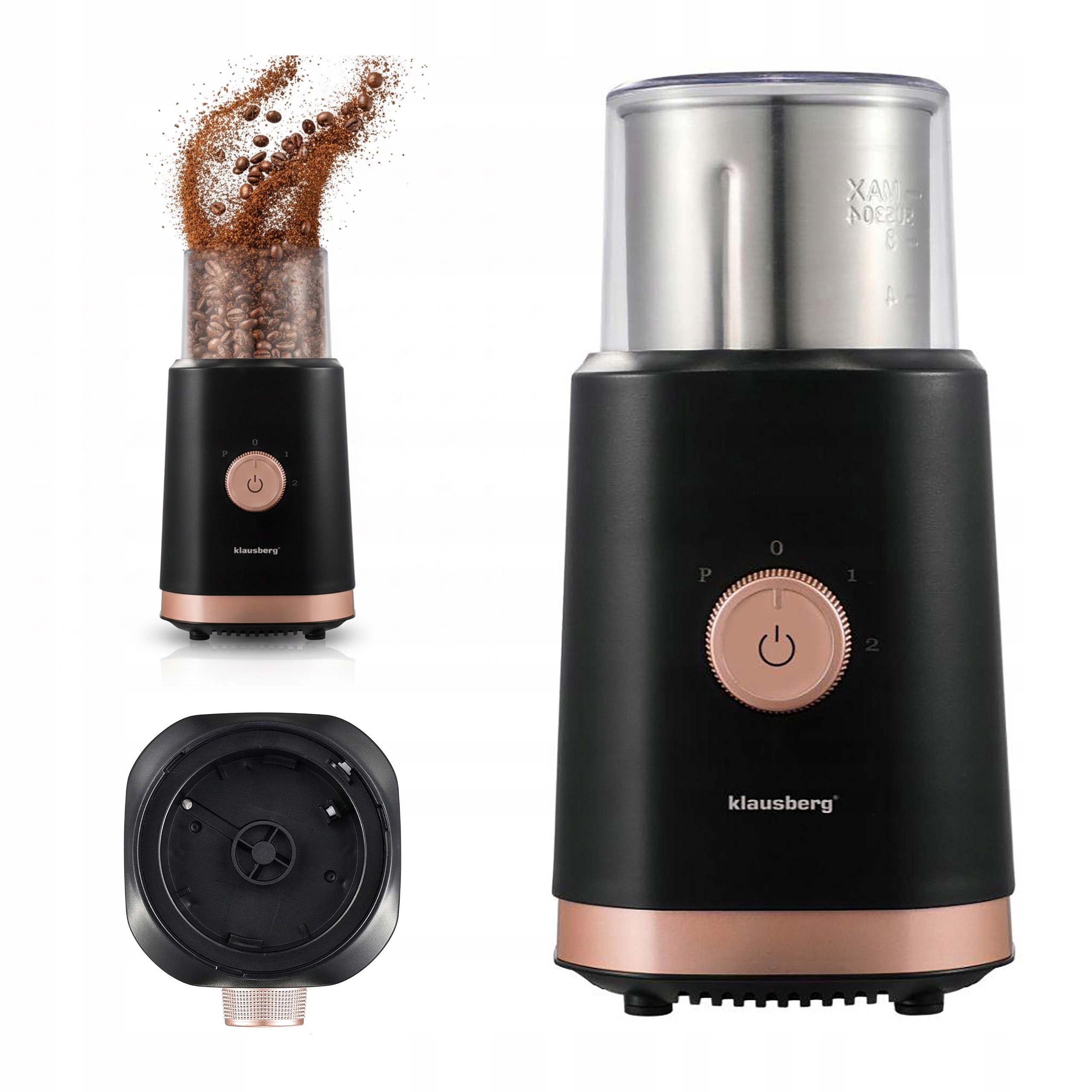 Elektryczny młynek 2w1 do kawy przypraw owoców warzyw 200W czarny