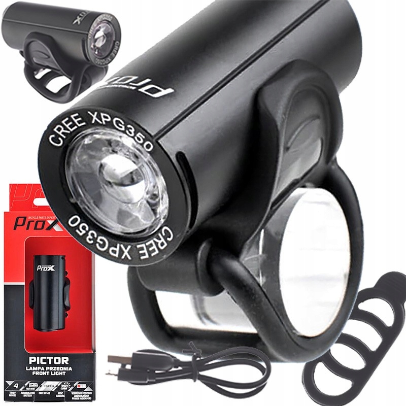 Lampa Rowerowa Prox Pictor Przód Czarna 35OLM Usb