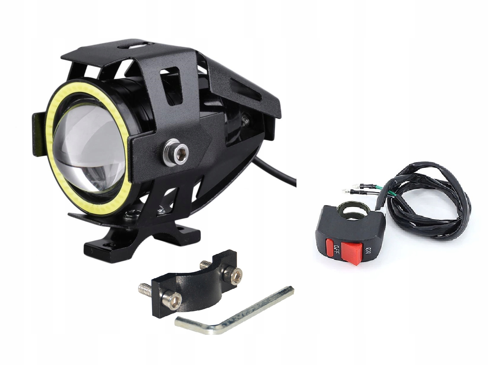 HALOGEN BI-LED SOCZEWKA MOTOCYKL QUAD RING ANGEL Producent St Parts
