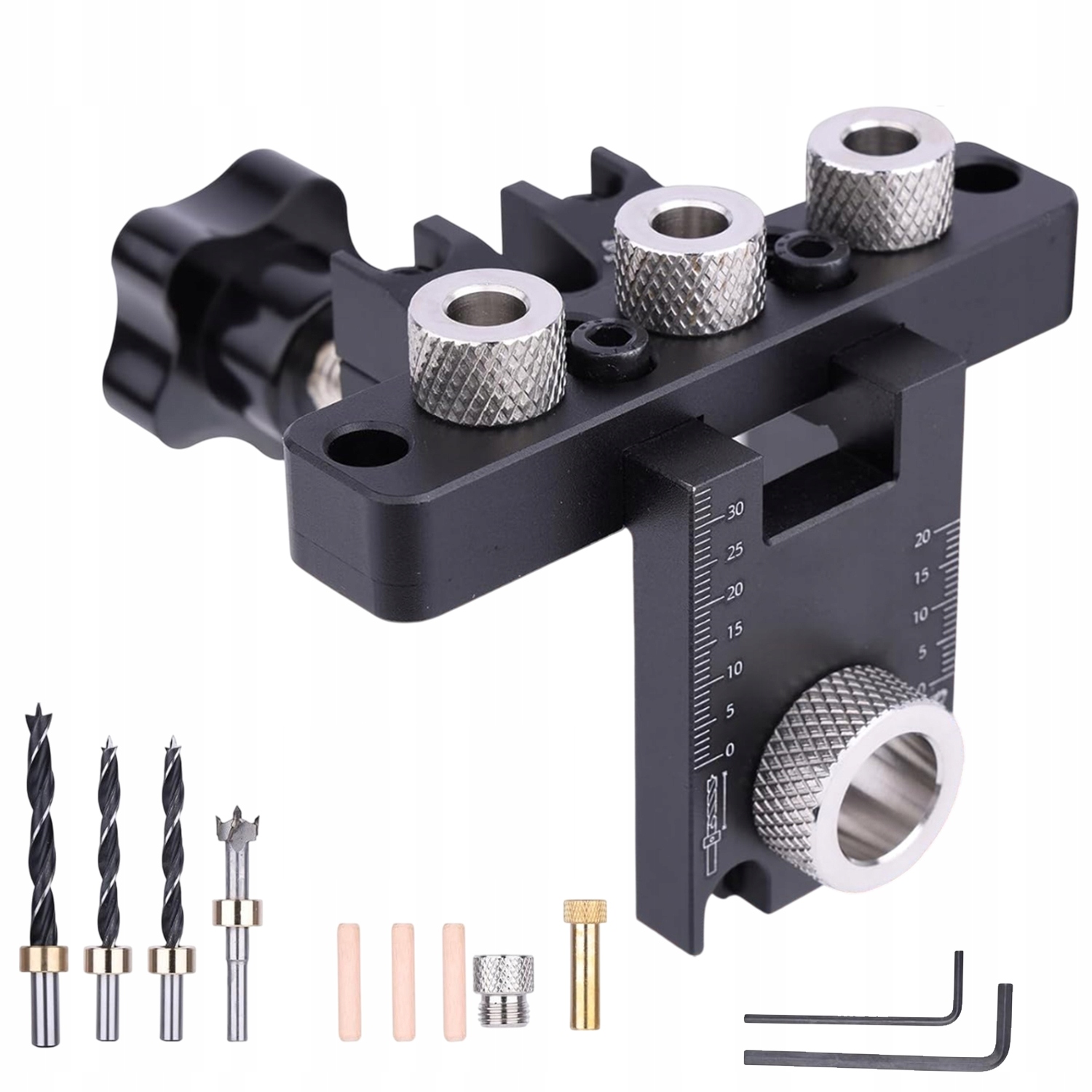Šablona Vzorník 3v1 pro excentrické vrtání kolíků vrtáky 8 10 15 mm
