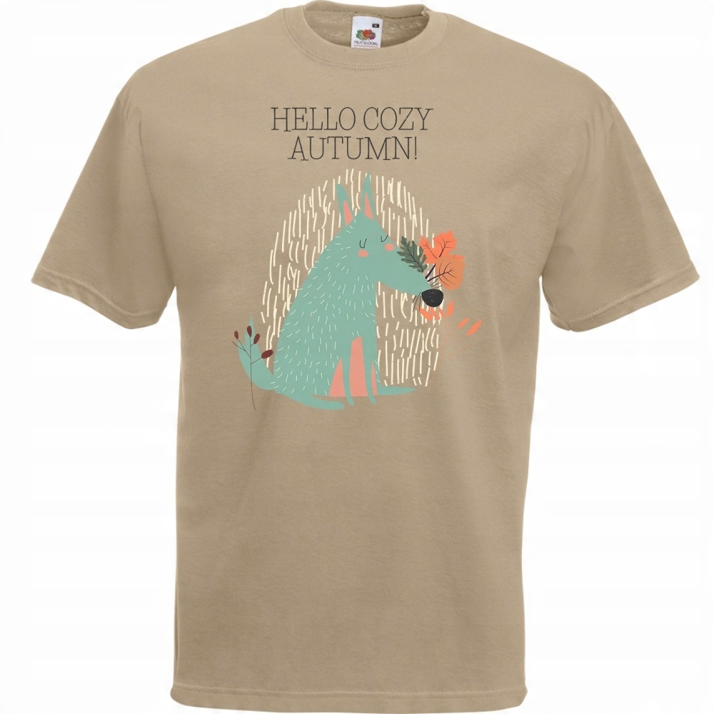 

Koszulka hello autumn jesień pies XL khaki