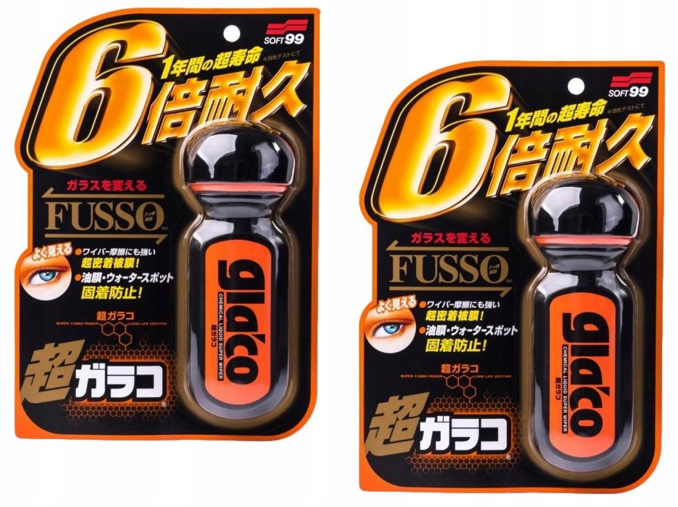 2 x SOFT99 Ultra Glaco Neviditeľná Tekutá Stieračka Veľmi Odolná 70 ml