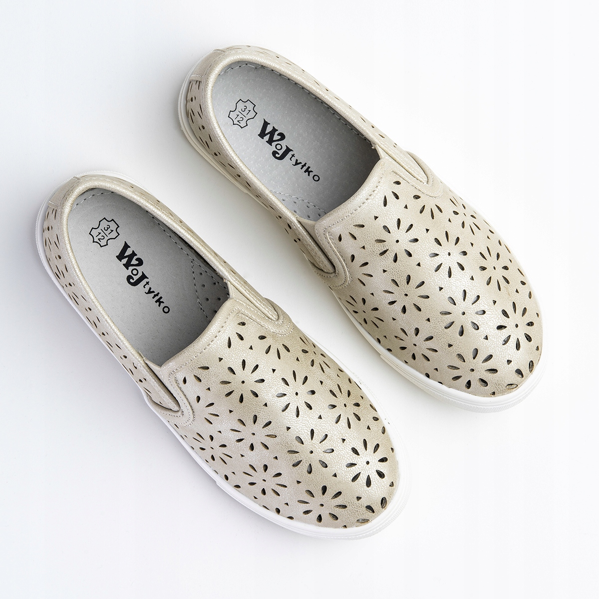 Półbuty wkł.SKÓRA wsuwane miękkie modne Wojtyłko Rozmiar 31