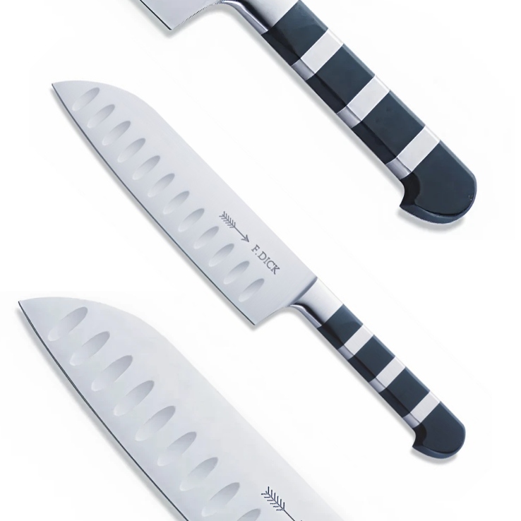 Nôž Santoku Japonský 18 CM Ryhovaný Dick 1905 Čierny