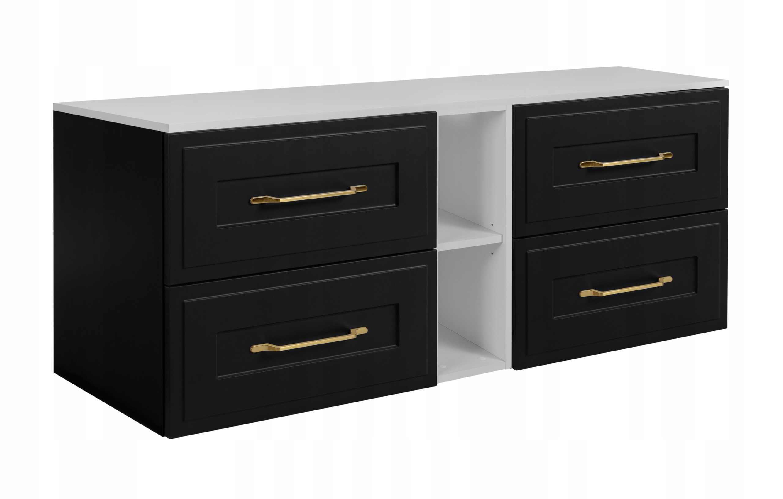 Koupelnová skříňka Pod Umyvadlo 140 černá bílá módní Stylová Mdf deska