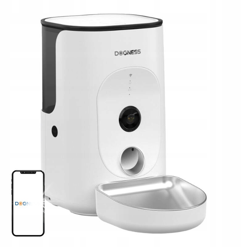 Dogness Smart Dávkovač krmiva Wifi s nádobou Z Nerezové Oceli 4L