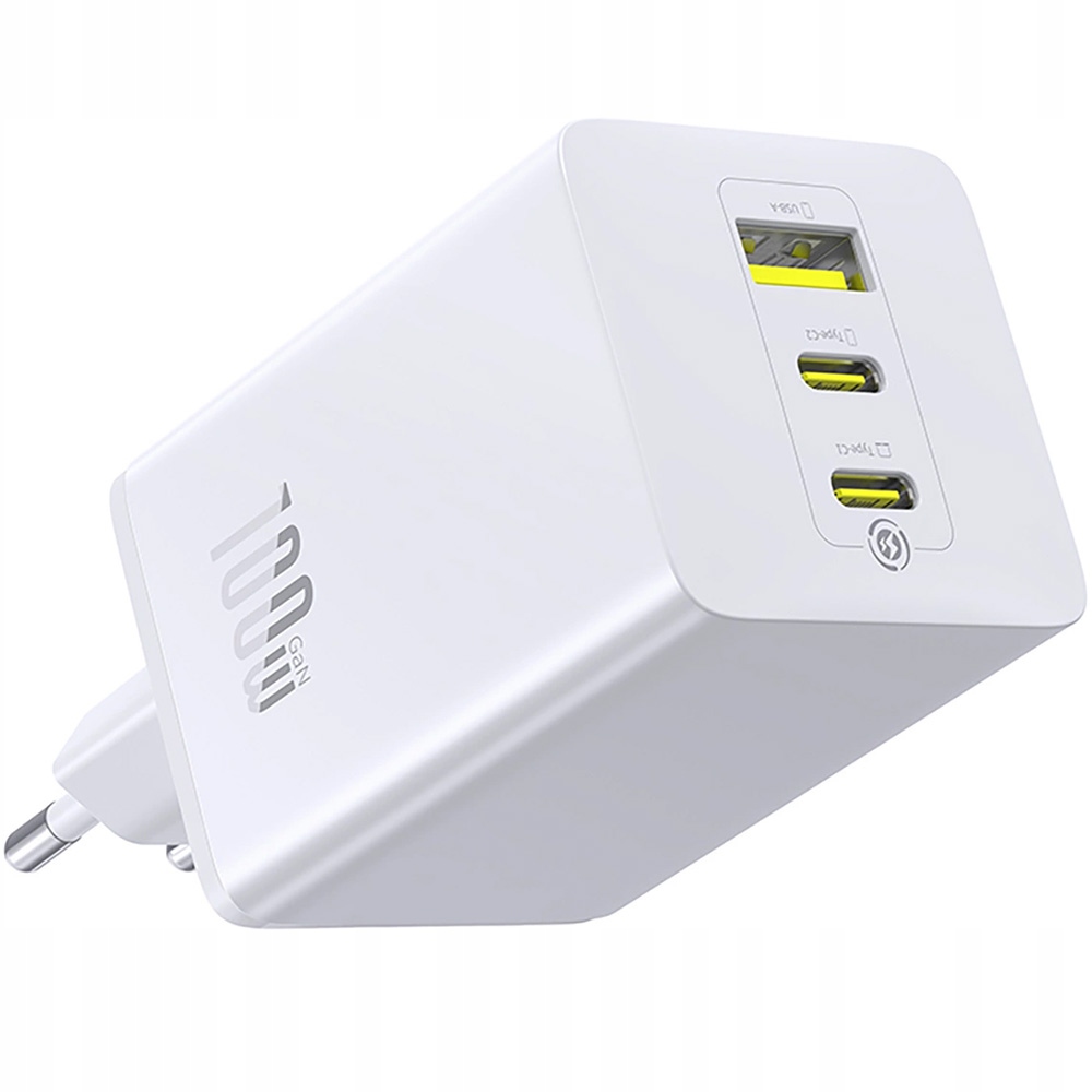 Síťová nabíječka Baseus, Usb-c, Usb-a, 100W, nabíjecí adaptér, rychlonabíjení