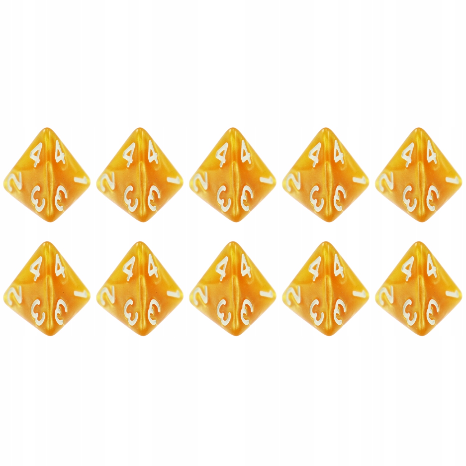 ZESTAW 10X KOŚĆ CZTEROŚCIENNA K4 RPG KREMÓWKOWA