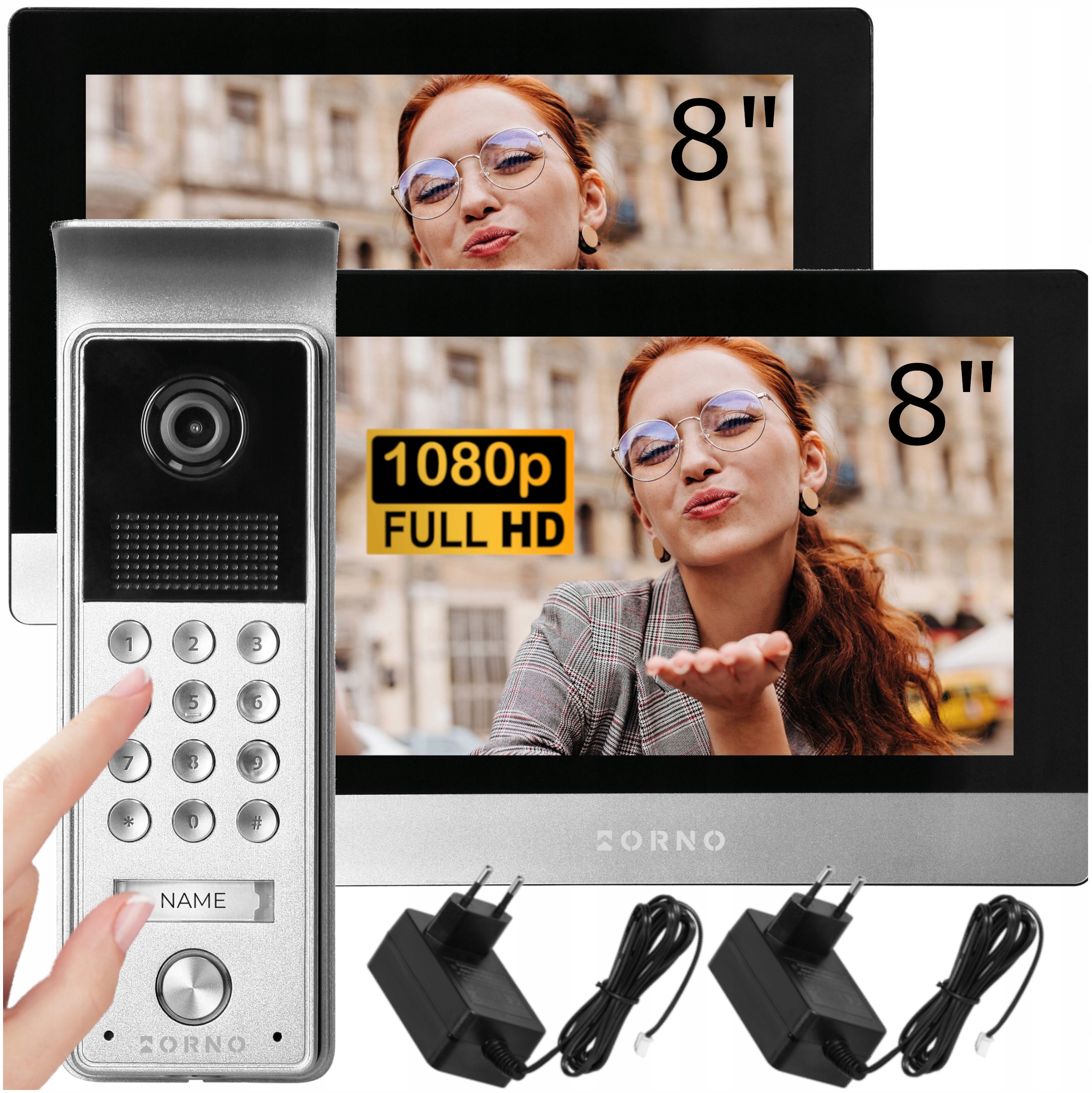 Wideodomofon Domofon Full Hd z Szyfratorem Na Kod Furtka Brama 2 Monitory