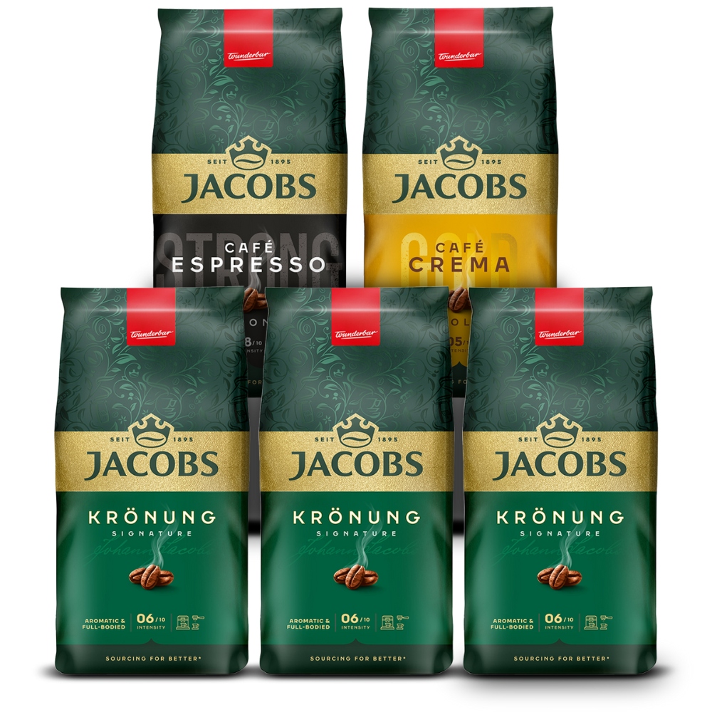 Kawa ziarnista Jacobs Crema Gold, 3x Kronung, Espresso Strong 5kg