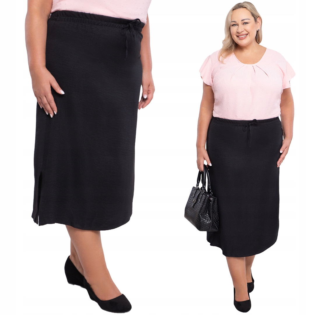 Černá lehká sukně se zavazováním 52/54