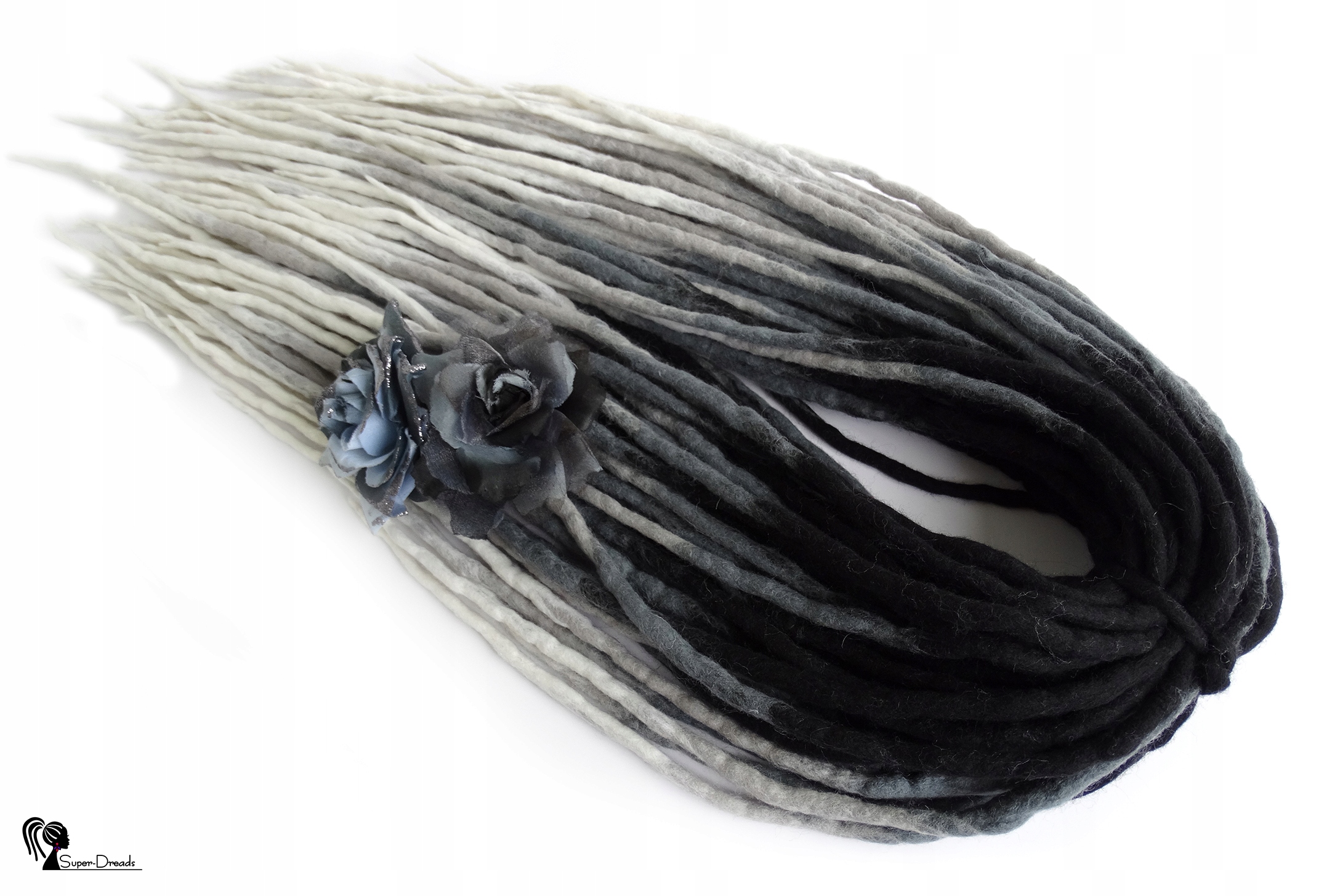 Vlněné pastelky Dredy, černé šedé a bílé, Sněhové Hory, 40 ks